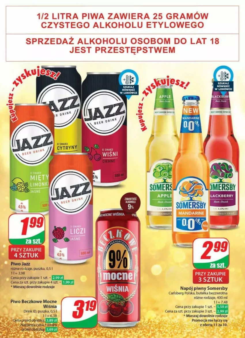 Gazetka promocyjna Dino - ważna 24.01 do 30.01.2024 - strona 33 - produkty: Carlsberg, Fa, Napój, Piwo, Somersby