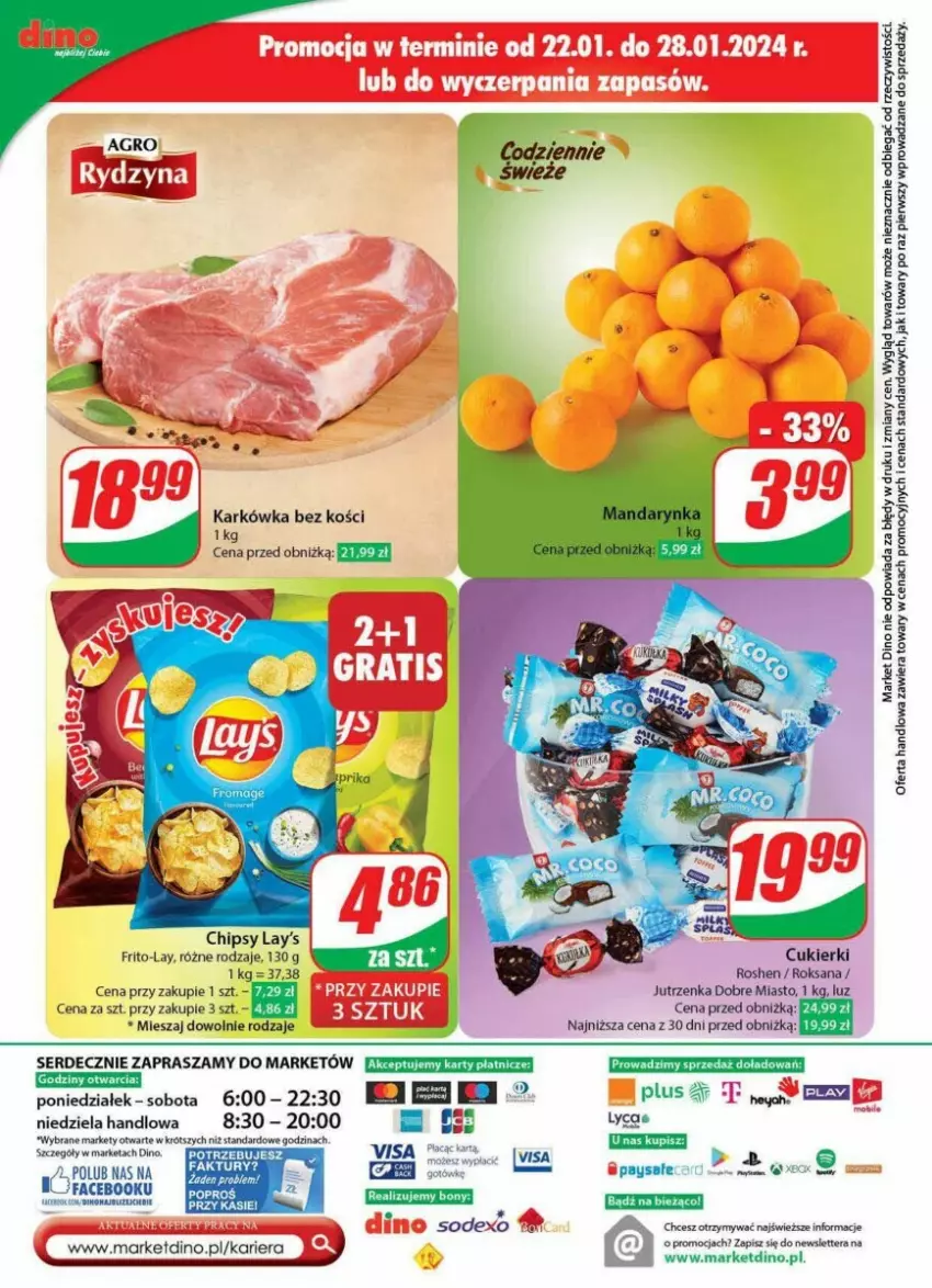 Gazetka promocyjna Dino - ważna 24.01 do 30.01.2024 - strona 51 - produkty: Chipsy, Cukier, Cukierki, Jutrzenka, Ser, Tera