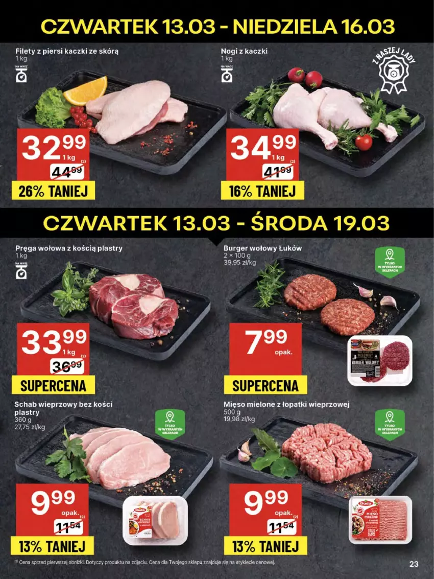 Gazetka promocyjna Delikatesy Centrum - NOWA GAZETKA Delikatesy Centrum od 13 marca! 13-19.03.2025 - ważna 13.03 do 19.03.2025 - strona 23 - produkty: Burger, Halo, Mięso, Mięso mielone, Mięso mielone z łopatki wieprzowej, Pręga wołowa, Schab wieprzowy