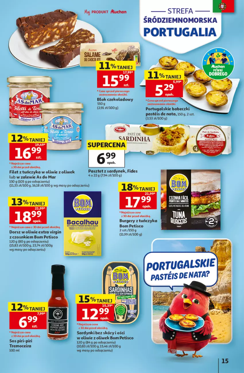 Gazetka promocyjna Auchan - Gazetka 30 Lat Hipermarket Auchan - ważna 07.05 do 13.05.2026 - strona 15 - produkty: Babeczki, Burger, Dorsz, Fa, Gin, Pasztet, Por, Sardynki, Sos, Tuńczyk