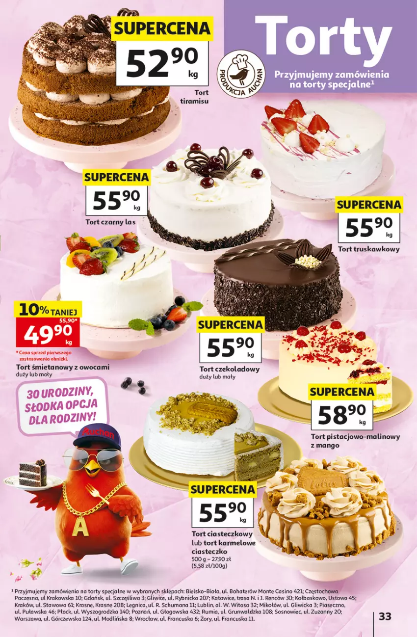 Gazetka promocyjna Auchan - Gazetka 30 Lat Hipermarket Auchan - ważna 07.05 do 13.05.2026 - strona 33 - produkty: Humana, Mango, Monte, Rum, Sos, Tort śmietanowy