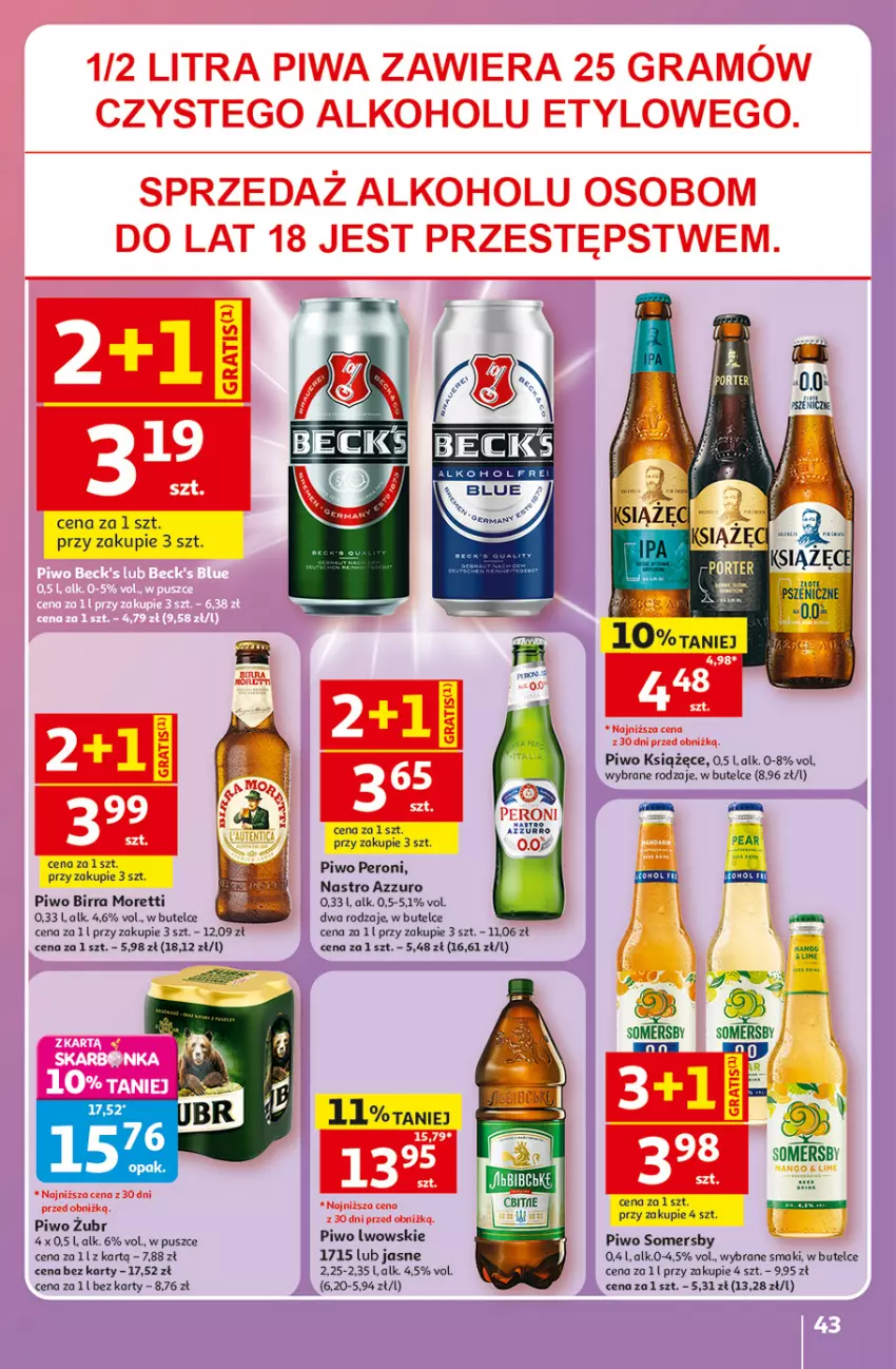 Gazetka promocyjna Auchan - Gazetka 30 Lat Hipermarket Auchan - ważna 07.05 do 13.05.2026 - strona 43 - produkty: Książęce, Piwo, Somersby