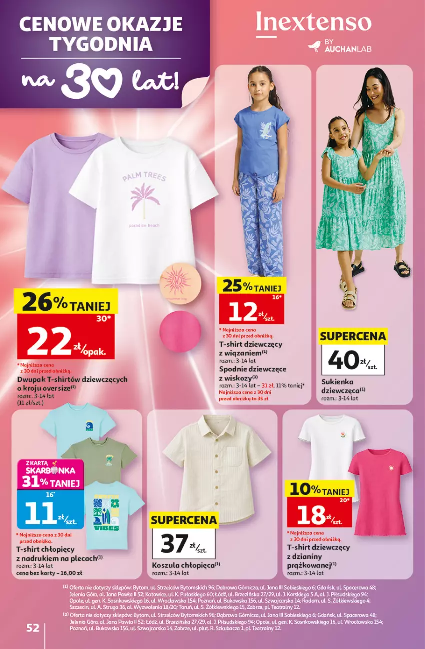Gazetka promocyjna Auchan - Gazetka 30 Lat Hipermarket Auchan - ważna 07.05 do 13.05.2026 - strona 52 - produkty: Kosz, Koszula, Spodnie, T-shirt