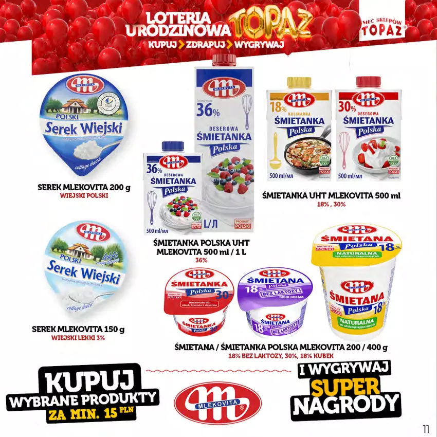 Gazetka promocyjna Topaz - Gazetka - ważna 17.04 do 18.06.2023 - strona 11 - produkty: Deser, Gry, Mleko, Mlekovita, Ser, Serek