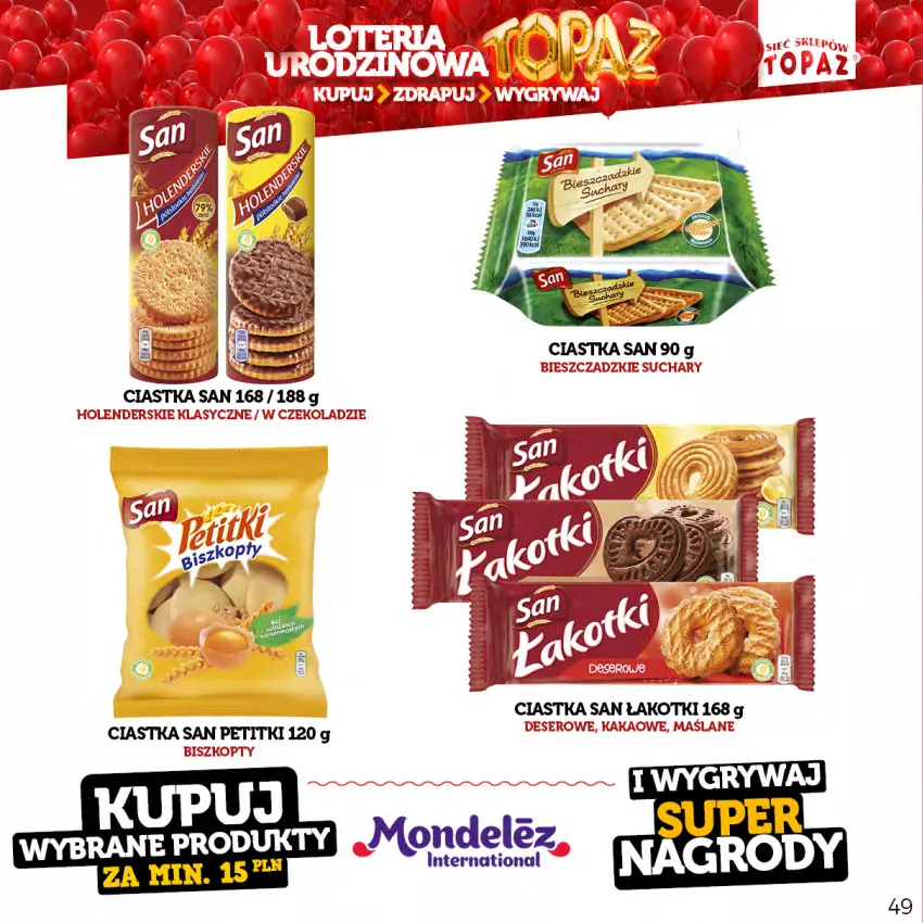 Gazetka promocyjna Topaz - Gazetka - ważna 17.04 do 18.06.2023 - strona 49 - produkty: Biszkopty, Ciastka, Deser, Kakao, Ser