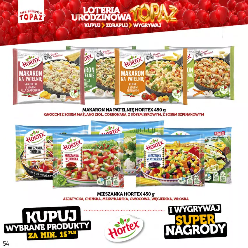 Gazetka promocyjna Topaz - Gazetka - ważna 17.04 do 18.06.2023 - strona 54 - produkty: Gnocchi, Hortex, Makaron, Ser, Sos, Szpinak