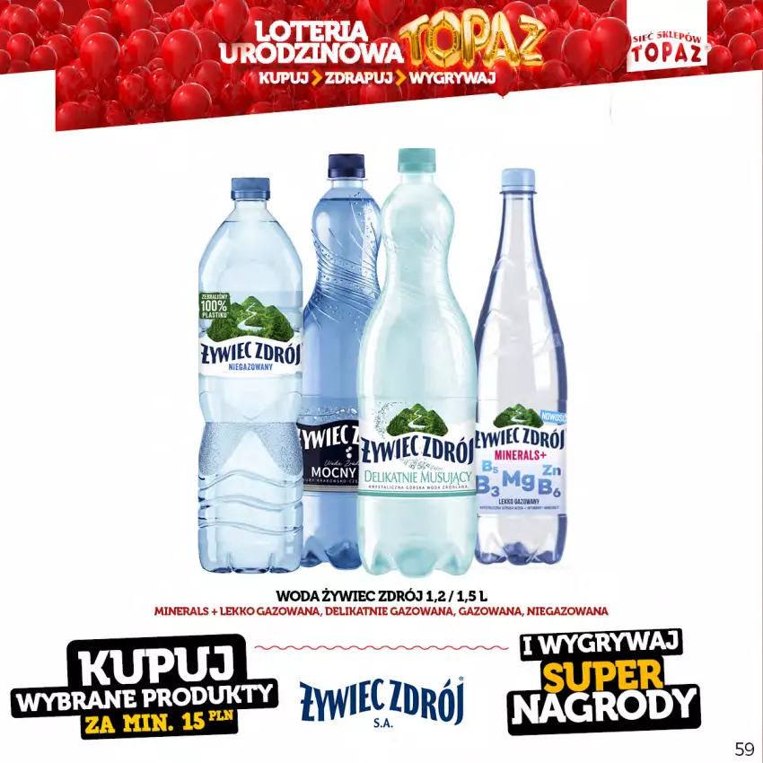 Gazetka promocyjna Topaz - Gazetka - ważna 17.04 do 18.06.2023 - strona 59 - produkty: Woda