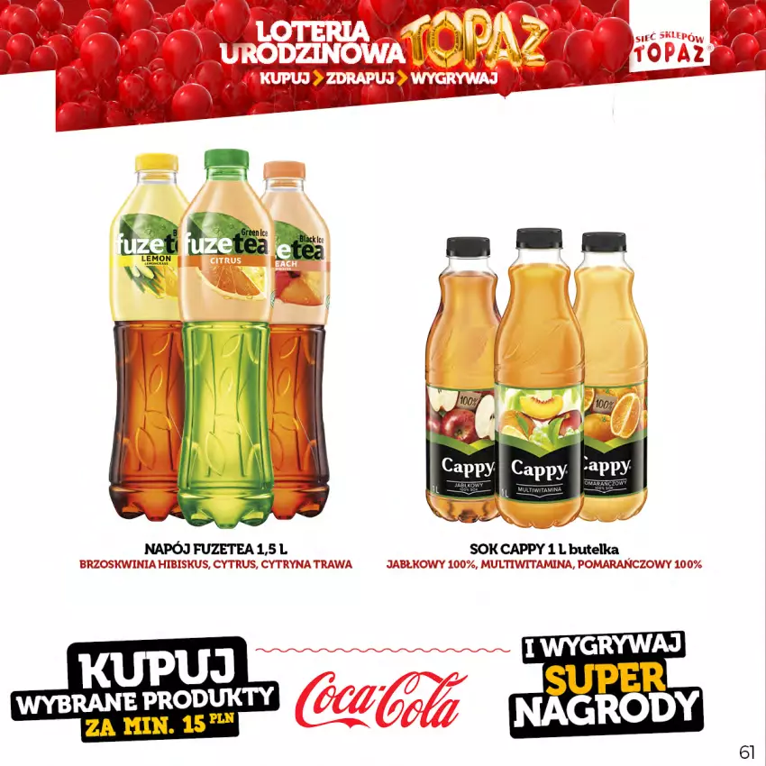 Gazetka promocyjna Topaz - Gazetka - ważna 17.04 do 18.06.2023 - strona 61 - produkty: Cappy, Hibiskus, Napój, Sok