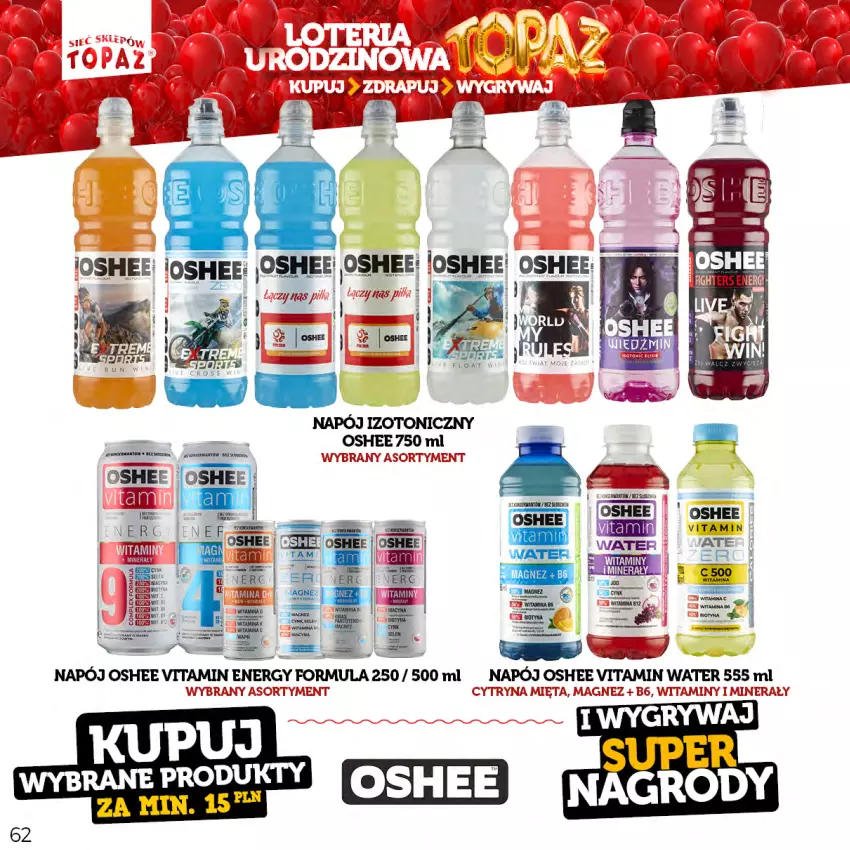 Gazetka promocyjna Topaz - Gazetka - ważna 17.04 do 18.06.2023 - strona 62 - produkty: Magnez, Napój, Oshee