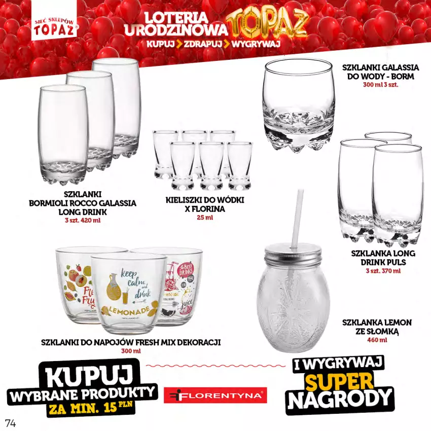 Gazetka promocyjna Topaz - Gazetka - ważna 17.04 do 18.06.2023 - strona 74 - produkty: Gala, Lanki, Szklanka, Top