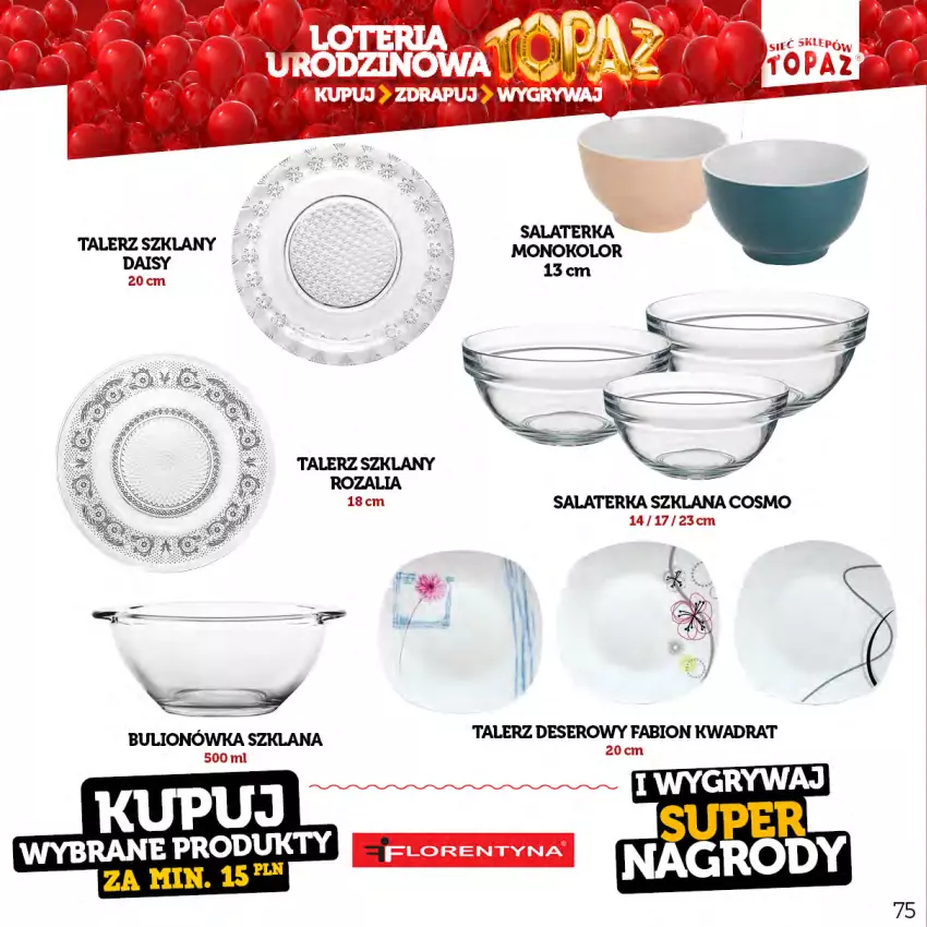 Gazetka promocyjna Topaz - Gazetka - ważna 17.04 do 18.06.2023 - strona 75 - produkty: Bulion, Deser, Fa, LANA, Lion, Salaterka, Ser, Talerz, Talerz deserowy, Top