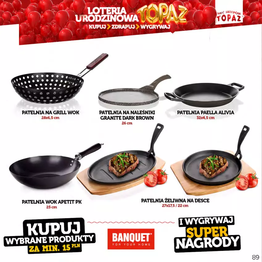 Gazetka promocyjna Topaz - Gazetka - ważna 17.04 do 18.06.2023 - strona 89 - produkty: Gra, Grill, Naleśniki, Patelnia