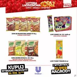 Gazetka promocyjna Topaz - Gazetka - Gazetka - ważna od 18.06 do 18.06.2023 - strona 27 - produkty: Piec, Kurczak, Ser, Avengers, Zupa, Lody, Disney, Knorr