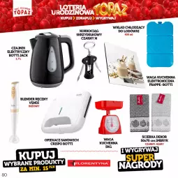 Gazetka promocyjna Topaz - Gazetka - Gazetka - ważna od 18.06 do 18.06.2023 - strona 80 - produkty: Koc, Blender ręczny, Blender, Czajnik elektryczny, Czajnik, Korkociąg, Waga