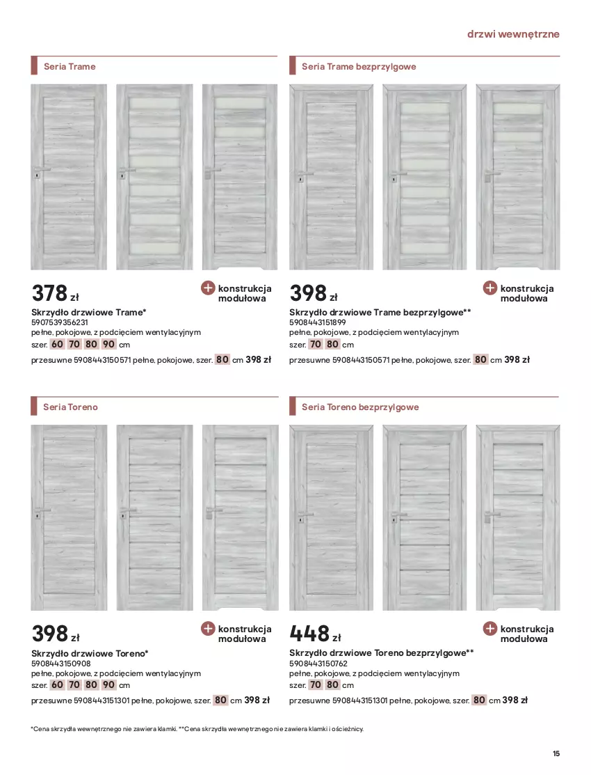 Gazetka promocyjna Castorama - Przewodnik drzwi, podłogi i gresy - ważna 01.10 do 31.12.2021 - strona 15 - produkty: Drzwi, Gres, Klamka, LG, Panel winylowy, Rust, Ser, Skrzydło drzwiowe