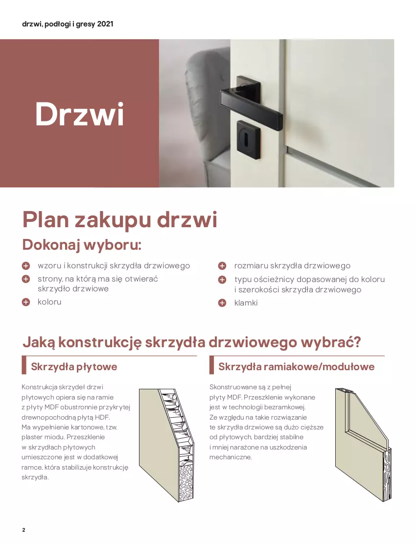 Gazetka promocyjna Castorama - Przewodnik drzwi, podłogi i gresy - ważna 01.10 do 31.12.2021 - strona 2 - produkty: Drzwi, Gres, LG, Merci, Mop, Skrzydło drzwiowe