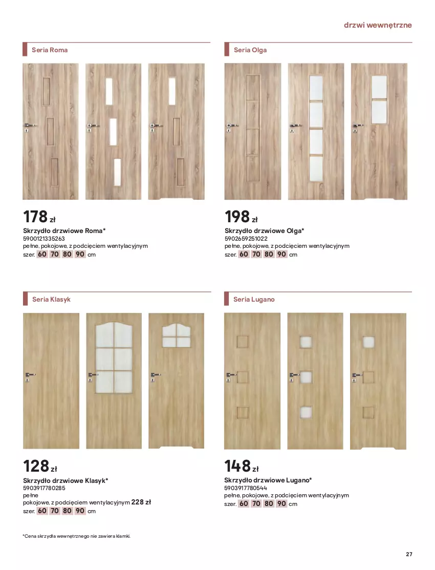 Gazetka promocyjna Castorama - Przewodnik drzwi, podłogi i gresy - ważna 01.10 do 31.12.2021 - strona 27 - produkty: Drzwi, Gres, Klamka, LG, Por, Ser, Skrzydło drzwiowe