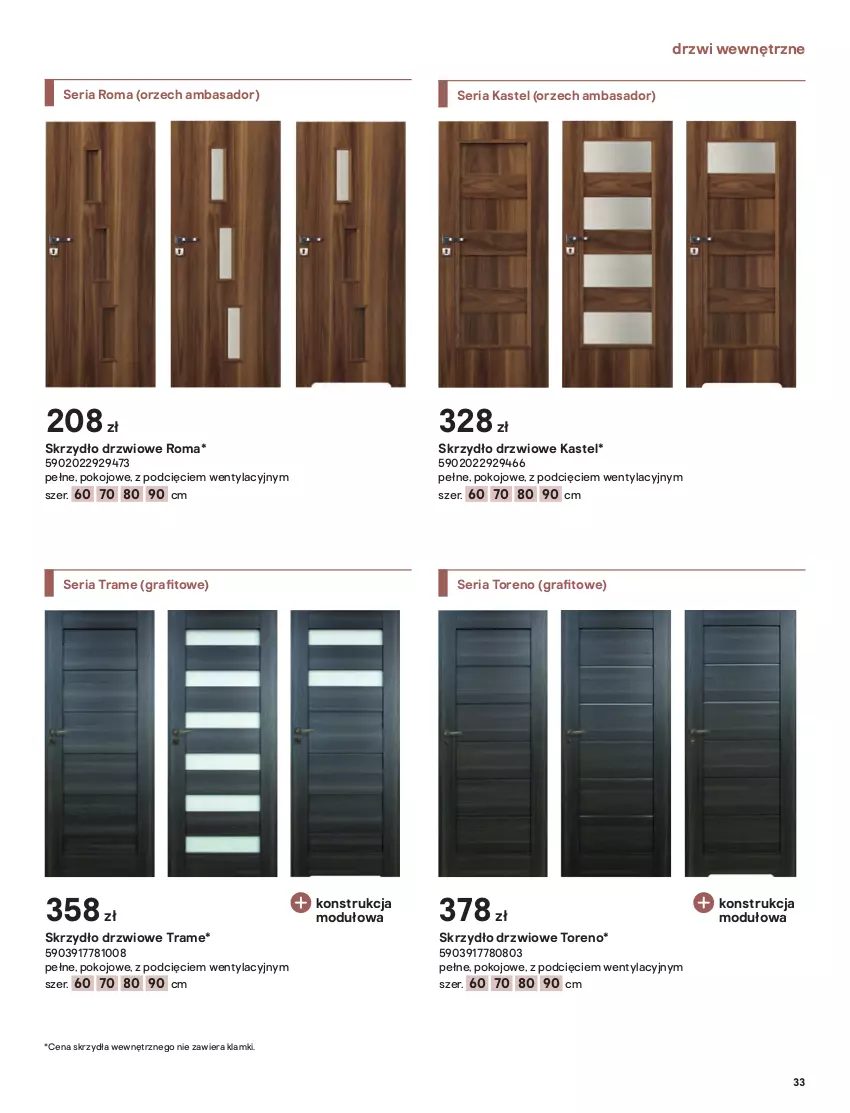 Gazetka promocyjna Castorama - Przewodnik drzwi, podłogi i gresy - ważna 01.10 do 31.12.2021 - strona 33 - produkty: Drzwi, Gra, Gres, Klamka, LG, Panel podłogowy, Por, Ser, Skrzydło drzwiowe