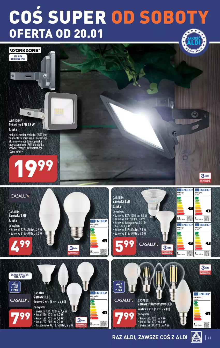 Gazetka promocyjna Aldi - Artykuły przemysłowe i tekstylia - ważna 17.01 do 20.01.2024 - strona 11 - produkty: Halo, Reflektor, Reflektor LED, Rum, Top