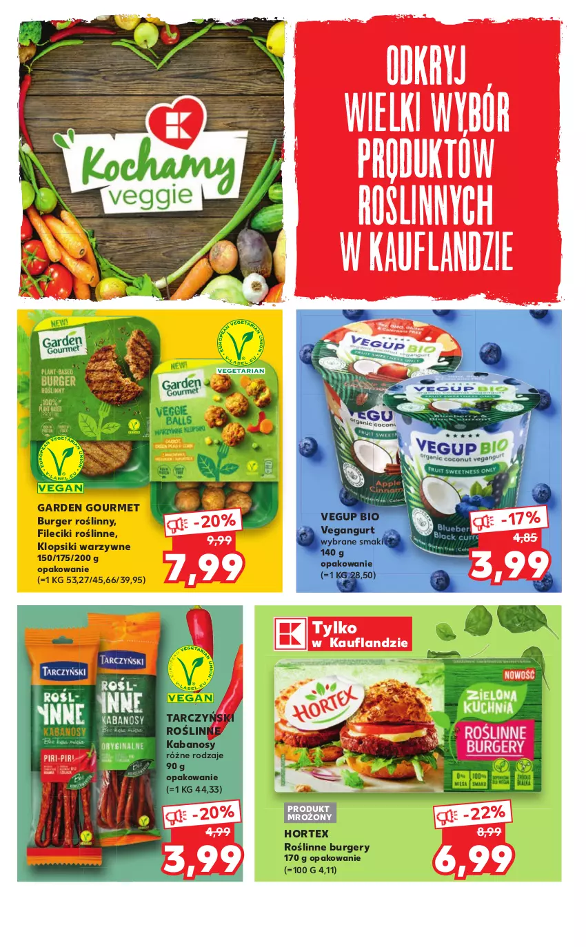 Gazetka promocyjna Kaufland - 20 lat Kauflandu - ważna 23.09 do 06.10.2021 - strona 4 - produkty: Burger, Hortex, Kabanos, Klopsiki, Roślinne kabanosy, Tarczyński, Vegangurt