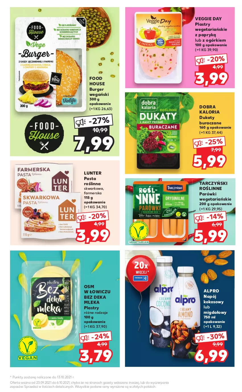 Gazetka promocyjna Kaufland - 20 lat Kauflandu - ważna 23.09 do 06.10.2021 - strona 5 - produkty: Alpro, Burger, Fa, Kokos, Napój, Parówki, Tarczyński