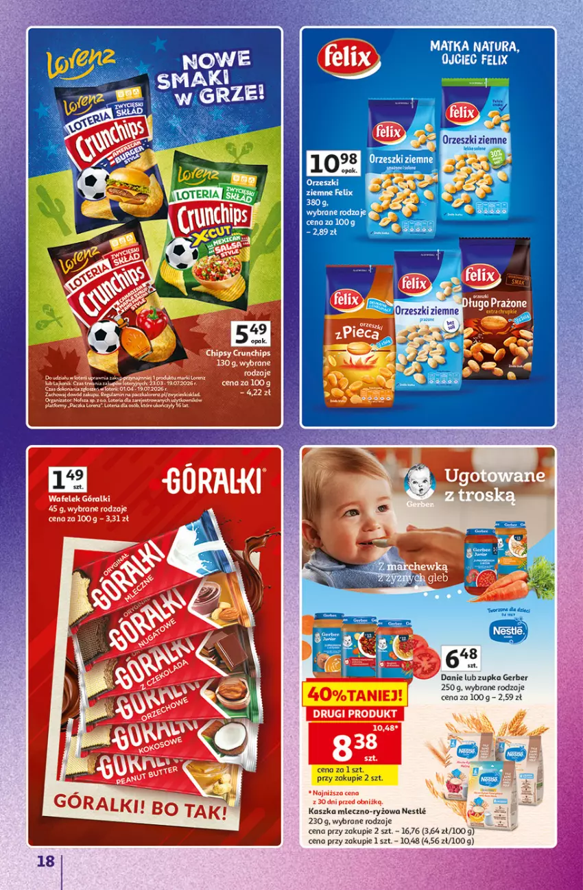 Gazetka promocyjna Auchan - Gazetka Znane Marki Hipermarket Auchan - ważna 23.04 do 30.04.2026 - strona 18 - produkty: Felix, Gerber, Orzeszki, Orzeszki ziemne, Ryż