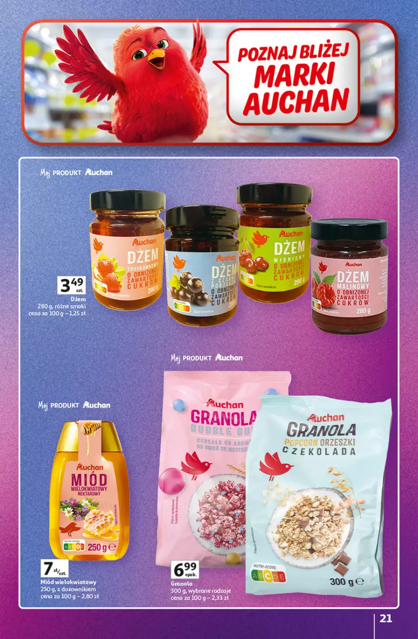 Gazetka promocyjna Auchan - Gazetka Znane Marki Hipermarket Auchan - ważna 23.04 do 30.04.2026 - strona 21 - produkty: Czekolada, Gra, Granola, Orzeszki, Popcorn
