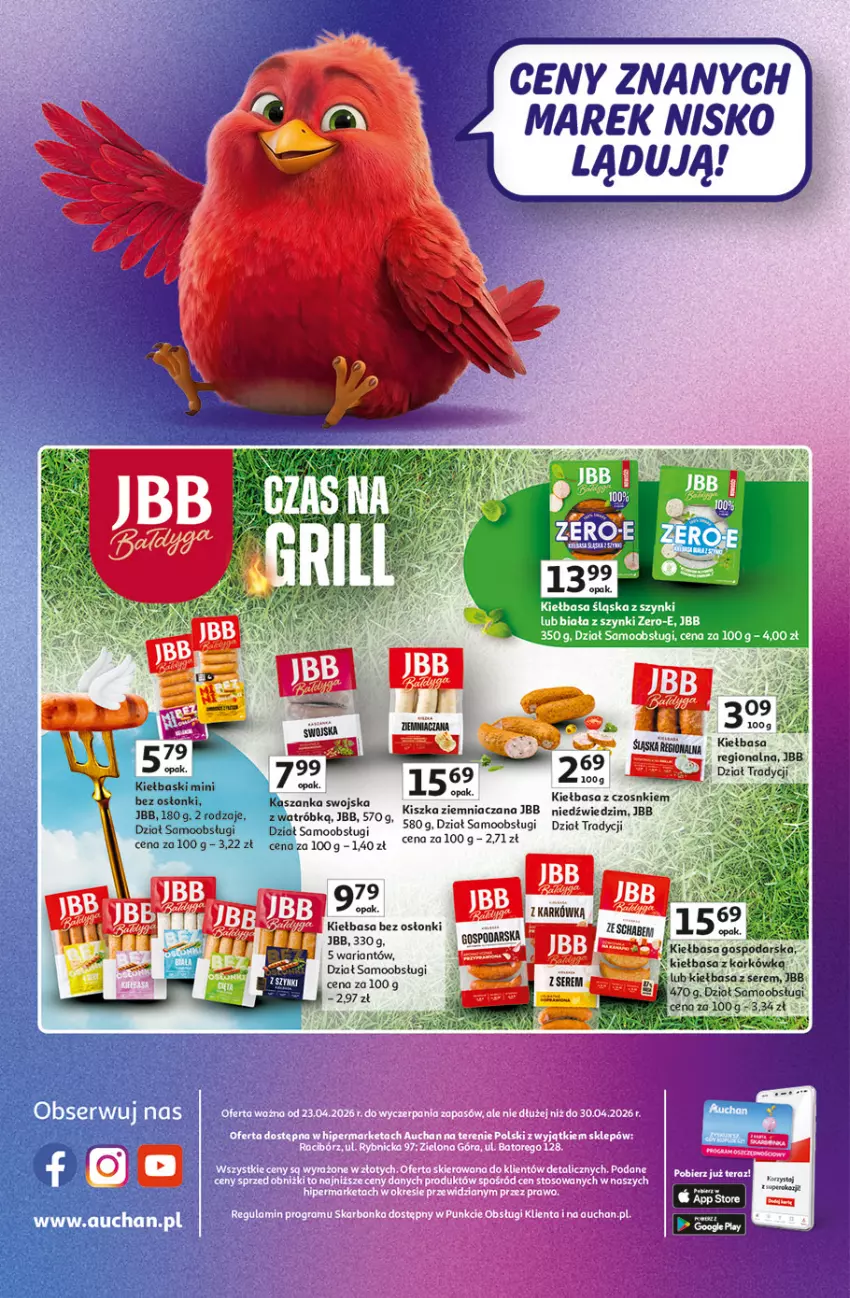 Gazetka promocyjna Auchan - Gazetka Znane Marki Hipermarket Auchan - ważna 23.04 do 30.04.2026 - strona 44 - produkty: Kasza, Kaszanka, Kiełbasa, Kiełbasa śląska, Por, Ser