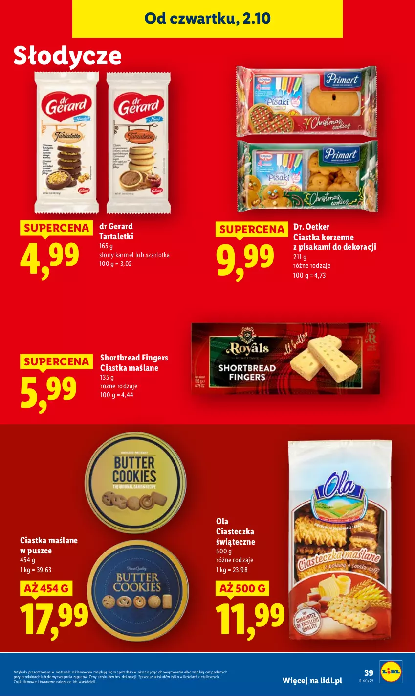Gazetka promocyjna Lidl - GAZETKA - ważna 02.10 do 04.10.2025 - strona 43 - produkty: Ciastka, Dr Gerard, Dr. Oetker, Szarlotka, Tarta