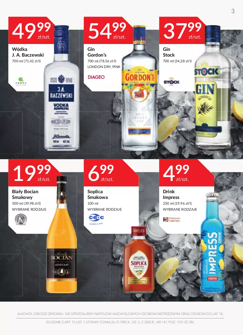 Gazetka promocyjna Stokrotka - Katalog Sylwester - ważna 29.12.2022 do 11.01.2023 - strona 3 - produkty: Biały Bocian, Gin, Soplica, Stock, Wódka