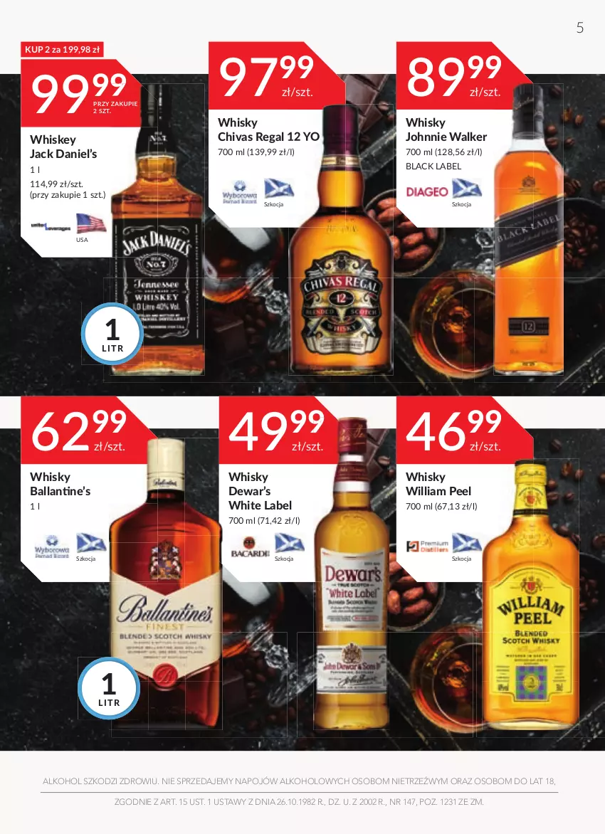 Gazetka promocyjna Stokrotka - Katalog Sylwester - ważna 29.12.2022 do 11.01.2023 - strona 5 - produkty: Johnnie Walker, Koc, Lack, Whiskey, Whisky