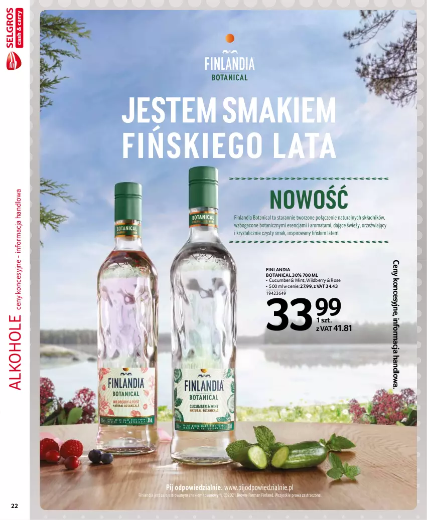 Gazetka promocyjna Selgros - Extra Oferta - ważna 01.07 do 31.07.2021 - strona 22 - produkty: Alkohole, Finlandia