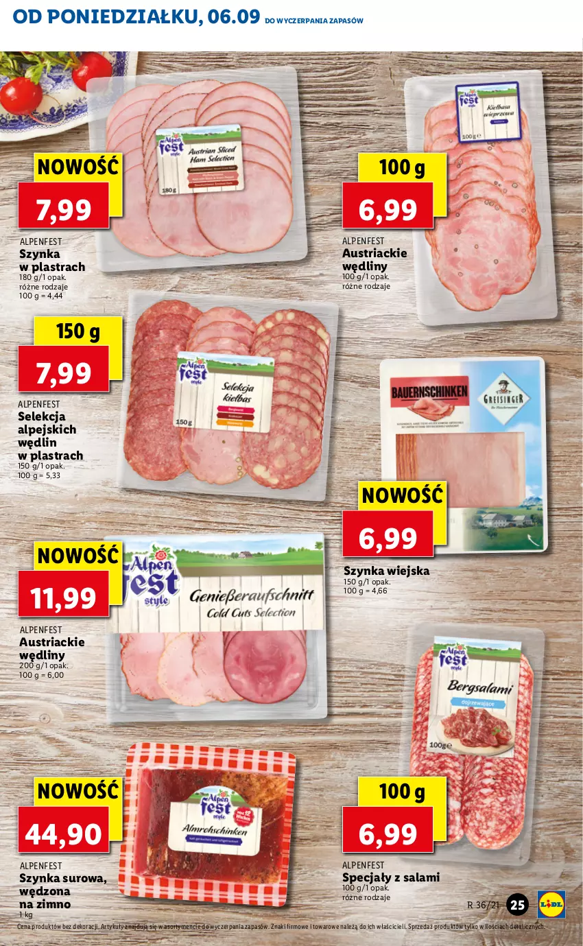 Gazetka promocyjna Lidl - GAZETKA - ważna 06.09 do 08.09.2021 - strona 25 - produkty: Salami, Szynka