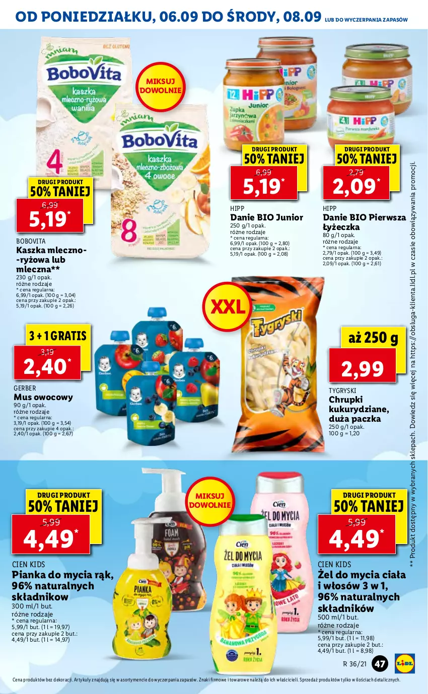 Gazetka promocyjna Lidl - GAZETKA - ważna 06.09 do 08.09.2021 - strona 47 - produkty: BoboVita, Chrupki, Gerber, Gra, Gry, HiPP, Mus, Ryż