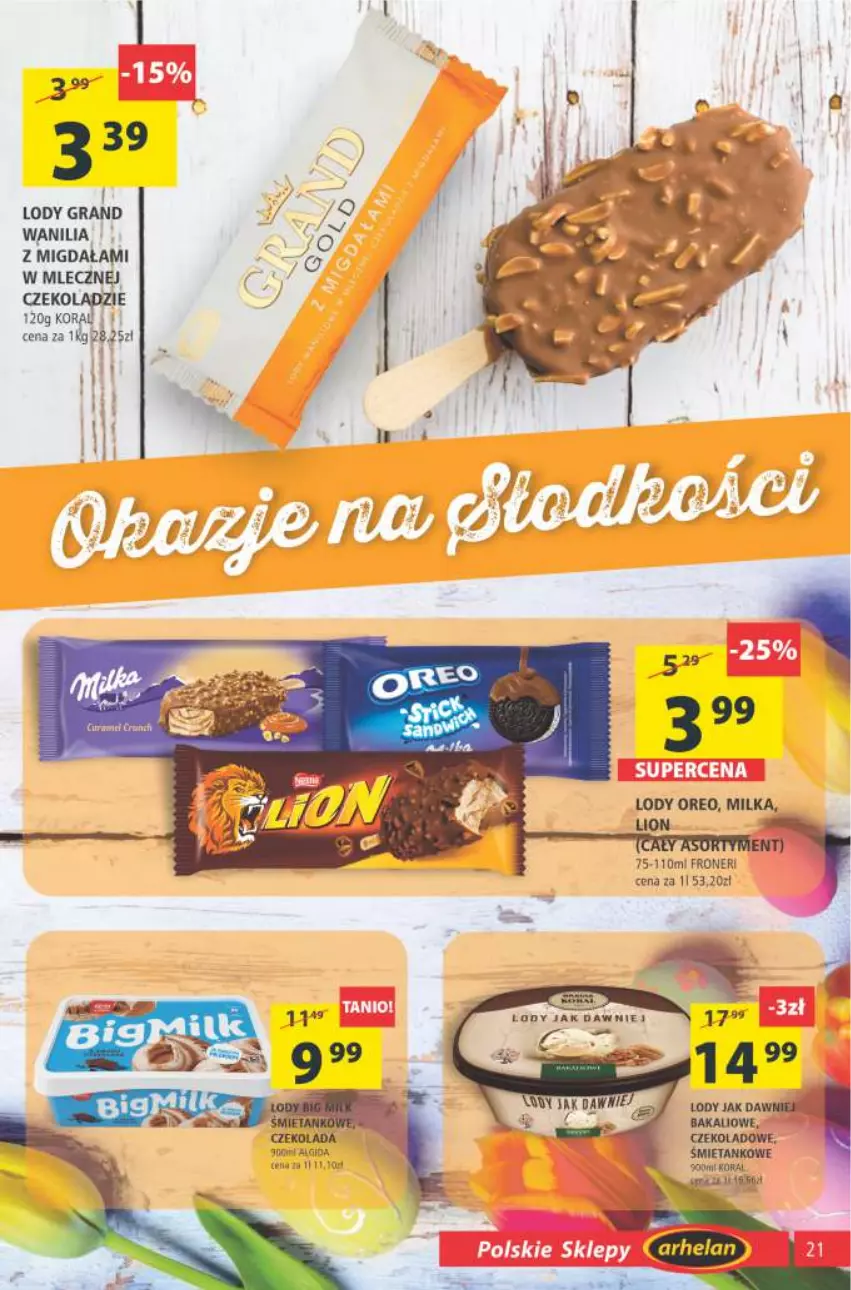 Gazetka promocyjna Arhelan - Gazetka - ważna 26.03 do 04.04.2021 - strona 21 - produkty: Algida, Gra, LG, Lody