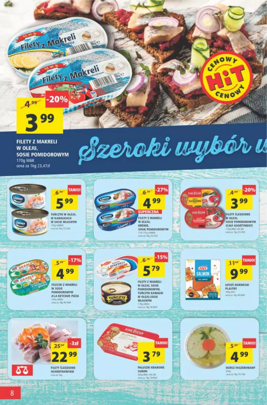 Gazetka promocyjna Arhelan - Gazetka - ważna 26.03 do 04.04.2021 - strona 8 - produkty: Dorsz, Fa, Kawa, Ketchup, Olej, Pizza, Sos, Surimi, Tuńczyk