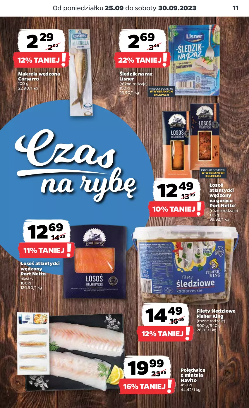 Gazetka promocyjna Netto - Artykuły spożywcze - ważna 25.09 do 01.10.2023 - strona 11 - produkty: Lisner, Mintaj, Polędwica, Por