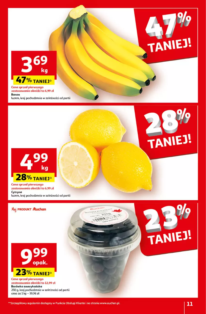 Gazetka promocyjna Auchan - Wielkanoc z najlepszej cenie! Część 1. Hipermarket Auchan - ważna 14.03 do 20.03.2024 - strona 11 - produkty: Borówka, Borówka amerykańska