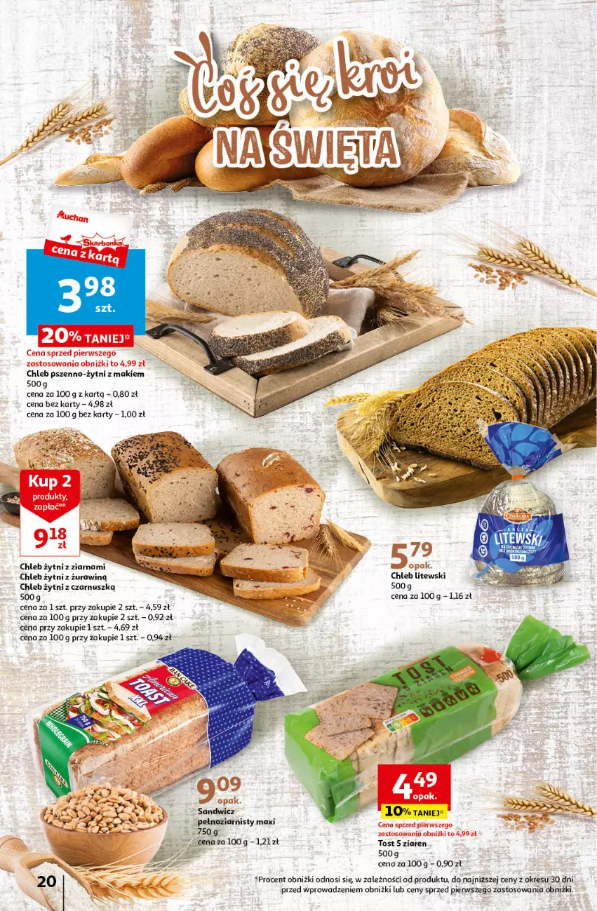 Gazetka promocyjna Auchan - Wielkanoc z najlepszej cenie! Część 1. Hipermarket Auchan - ważna 14.03 do 20.03.2024 - strona 20 - produkty: Chleb