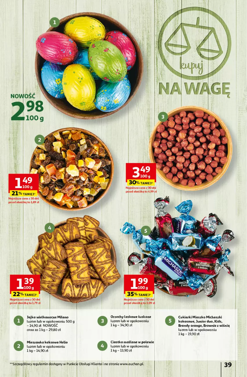 Gazetka promocyjna Auchan - Wielkanoc z najlepszej cenie! Część 1. Hipermarket Auchan - ważna 14.03 do 20.03.2024 - strona 39 - produkty: Brandy, Brownie, Ciastka, Cukier, Cukierki, Helio, Kokos