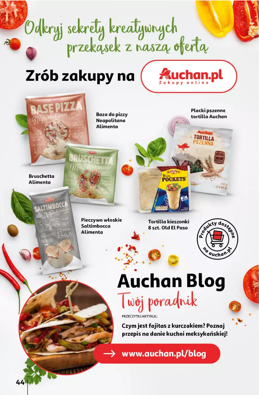 Gazetka promocyjna Auchan - Wielkanoc z najlepszej cenie! Część 1. Hipermarket Auchan - ważna 14.03 do 20.03.2024 - strona 44 - produkty: Fa, Kurczak, Lack, Piec, Pieczywo, Por, Tortilla