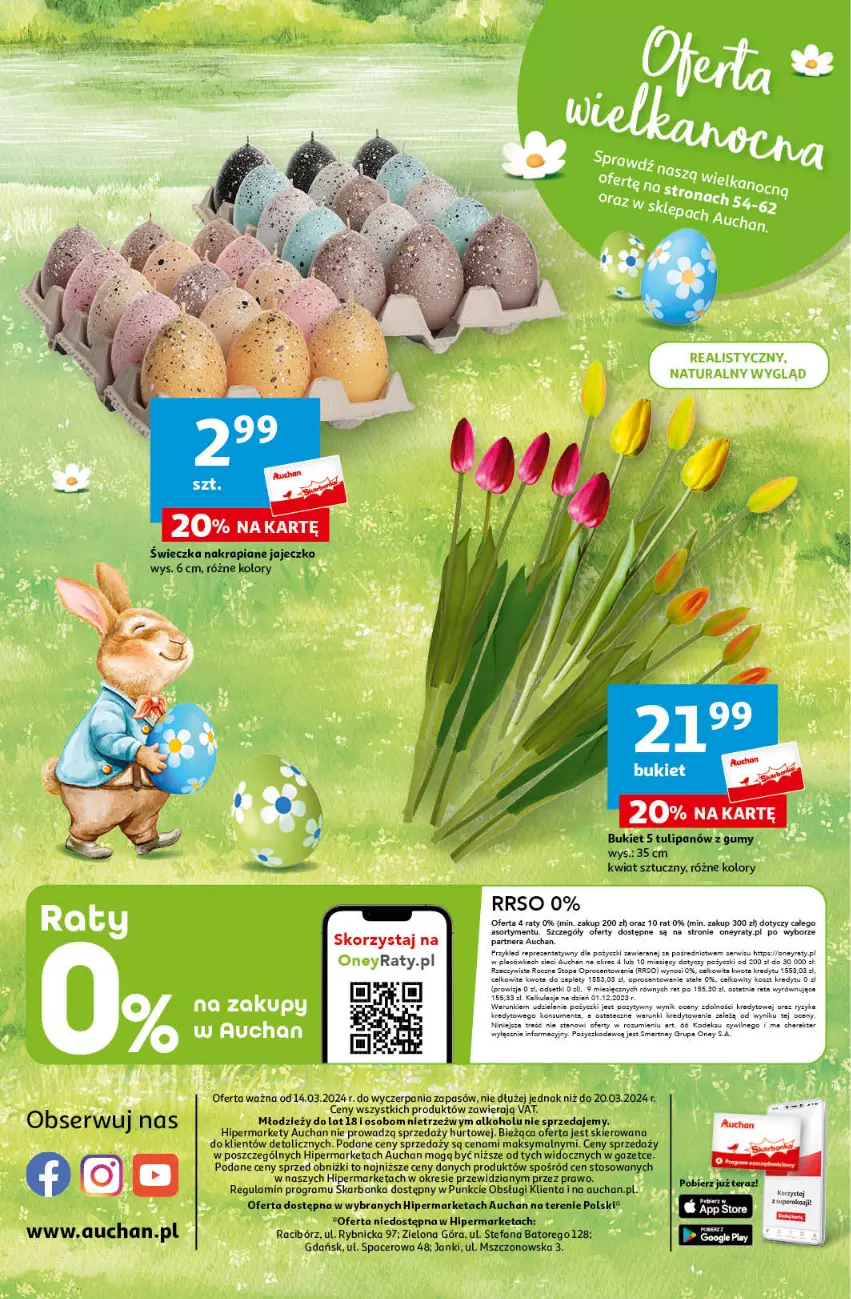 Gazetka promocyjna Auchan - Wielkanoc z najlepszej cenie! Część 1. Hipermarket Auchan - ważna 14.03 do 20.03.2024 - strona 62 - produkty: Acer, Bukiet, Fa, Gra, Kosz, Top, Tulipan