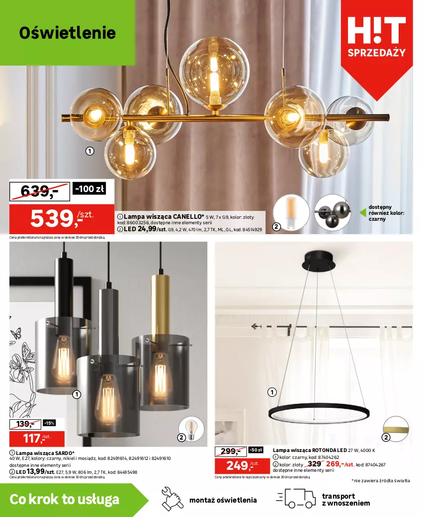 Gazetka promocyjna Leroy Merlin - Gazetka Leroy Merlin - ważna 17.11 do 26.12.2023 - strona 16 - produkty: Lampa, Lampa sufitowa, Lampa wisząca, Plafon, Por, Reflektor, Ser, Sport, Tran