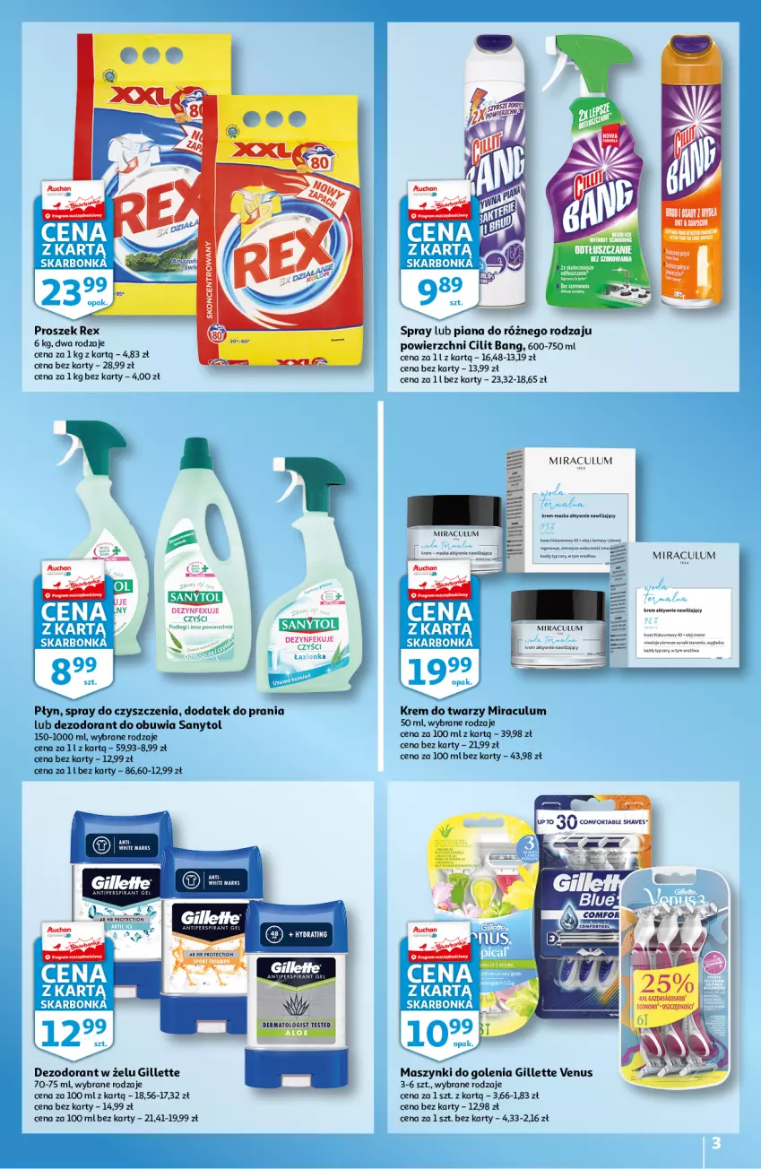 Gazetka promocyjna Auchan - Skarbonka #28 - ważna 15.07 do 21.07.2021 - strona 3 - produkty: Dezodorant, Fa, Gillette, Gillette Venus, Gra, Krem do twarzy, Maska, Olej, Ryż, Sanytol, Spray do czyszczenia, Venus