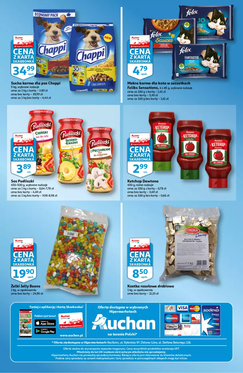 Gazetka promocyjna Auchan - Skarbonka #28 - ważna 15.07 do 21.07.2021 - strona 4 - produkty: Bulion, Chappi, Dawtona, Jelly beans, Ketchup, Lion, Mokra karma, Por, Pudliszki, Sati, Sos, Sucha karma