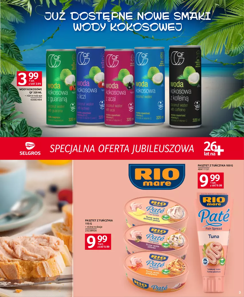 Gazetka promocyjna Selgros - Specjalna oferta jubileuszowa - ważna 01.07 do 30.09.2023 - strona 3 - produkty: Kokos, Pasztet, Tuńczyk