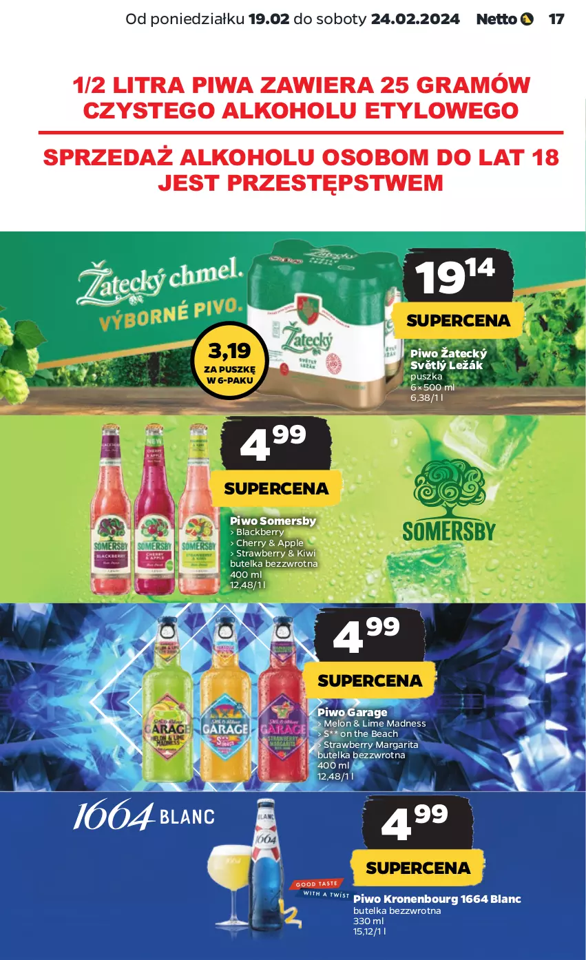 Gazetka promocyjna Netto - Artykuły spożywcze - ważna 19.02 do 24.02.2024 - strona 17 - produkty: Gra, Kiwi, Lack, Melon, Piwa, Piwo, Somersby