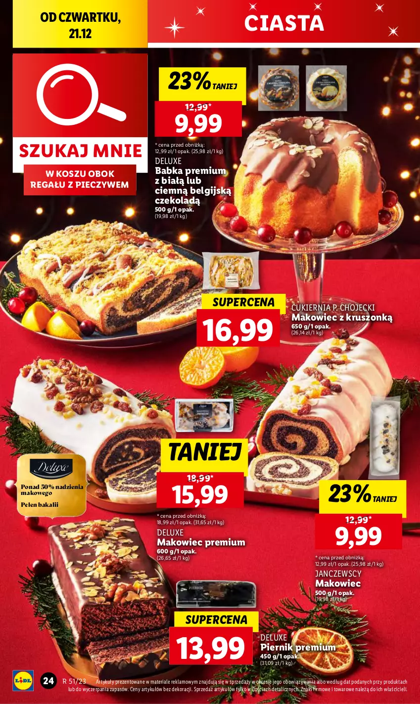 Gazetka promocyjna Lidl - GAZETKA - ważna 21.12 do 23.12.2023 - strona 24 - produkty: Babka, Cukier, Kosz, LG, Makowiec, Piec, Piernik, Regał