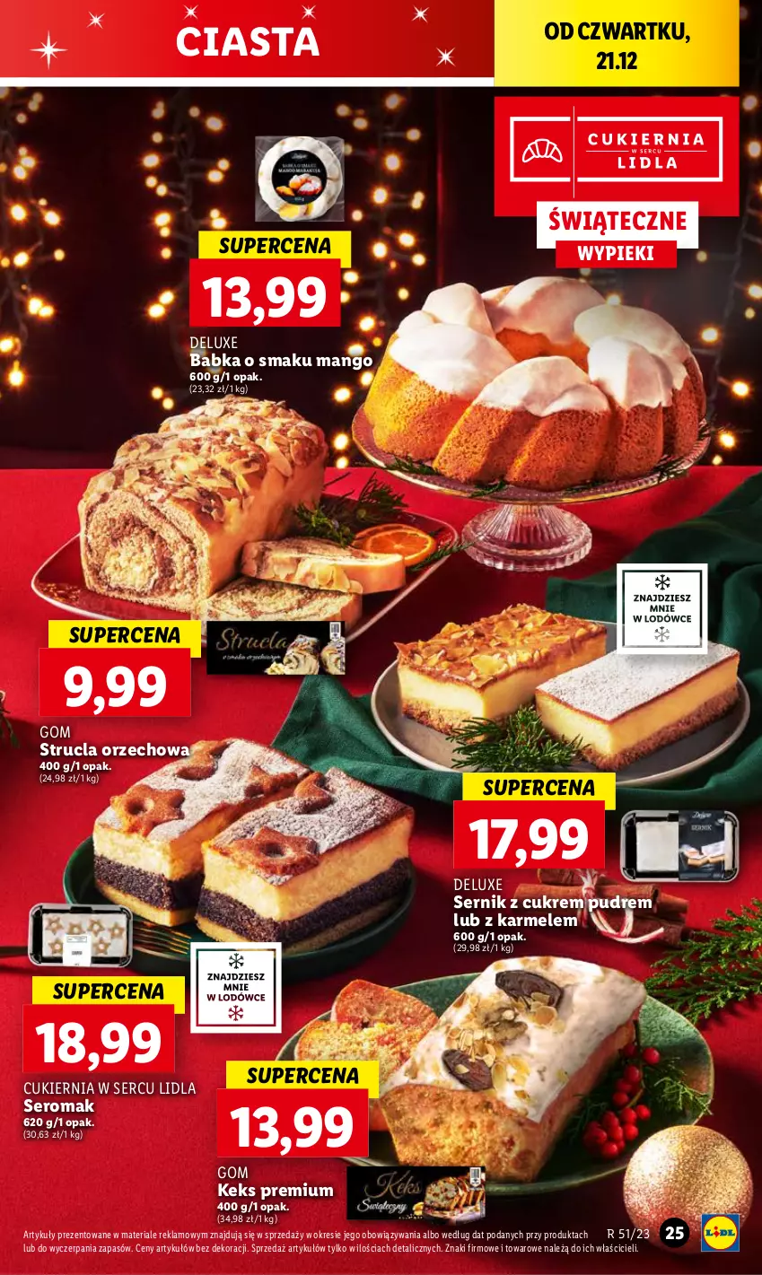 Gazetka promocyjna Lidl - GAZETKA - ważna 21.12 do 23.12.2023 - strona 25 - produkty: Babka, Cukier, Mango, Ser, Strucla