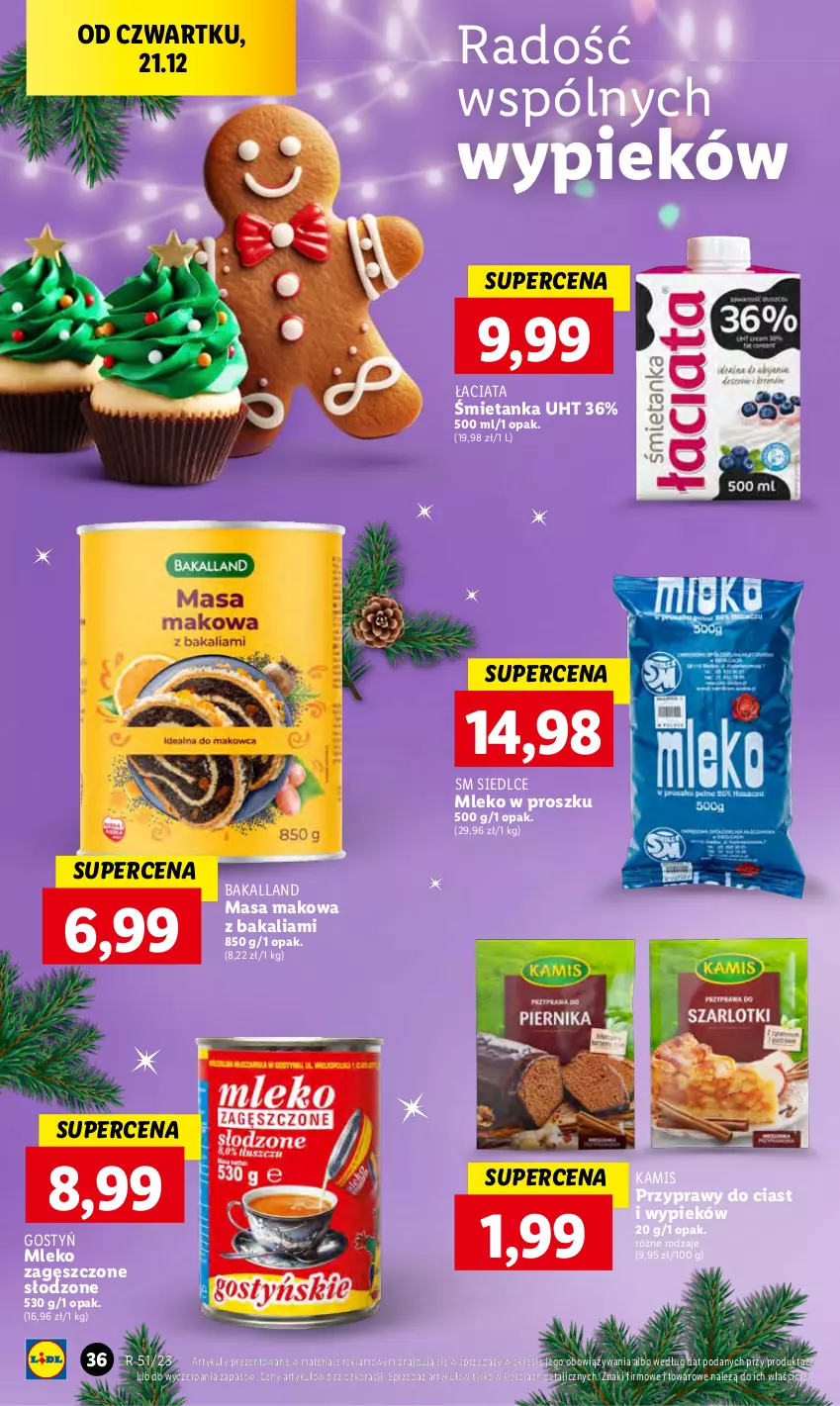 Gazetka promocyjna Lidl - GAZETKA - ważna 21.12 do 23.12.2023 - strona 36 - produkty: Bakalland, Kamis, Mleko, Mleko w proszku, Mleko zagęszczone, Przyprawy